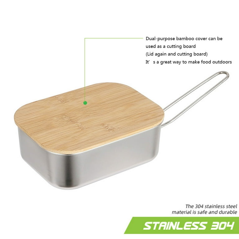 Stainless Steel Bento Lunch Box Metal Lunch Containers with Bamboo Lid for  Adults & Kids School95 - China Stainless Steel Bento Box and Bento Lunch Box  with Bamboo Lid price