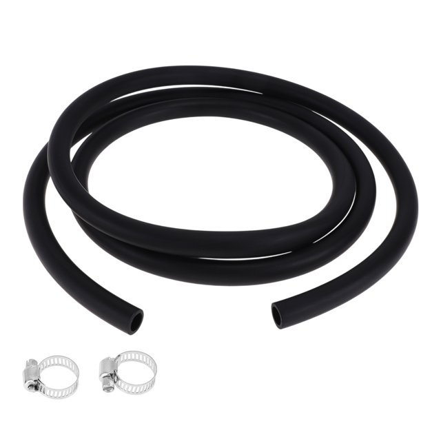 Ofertas únicas 1 juego de mangueras de aceite lubricante 0.55"ID 0.79"OD 8.2ft tubo de manguera de caucho nitrilo con 2 abrazaderas para riego/equipos pequeños/exteriores negro