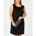 thumbnail image 3 of Alfani Womens Pailette Shift Dress, Black, Plus Size, 14W, 3 of 4