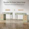 thumbnail image 6 of Tribesigns 39" Reversible Computer Desk with 5 Drawers, Wood Writing Desk for Home Office, Green, 6 of 7