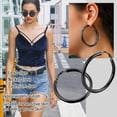 thumbnail image 3 of Pendiente de aro negro PROSTEEL para mujeres y niñas 60 mm, 3 of 9