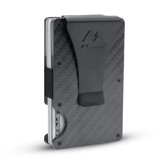 Wallet Mountain Voyage Co minimalista RFID de fibra de carbono