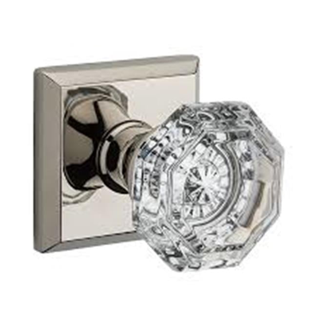 6AL DS Crystal Passage Door Knob Set with Traditional Square, Polished