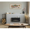 thumbnail image 5 of Kate and Laurel Sylvie Gone Fishing Neutral Linen Texture Framed Canvas Wall Art by Rachel Lee of My Dream Wall, 18x40 Natural, Bright Colorful Fish Art Print for Wall Decor, 5 of 6