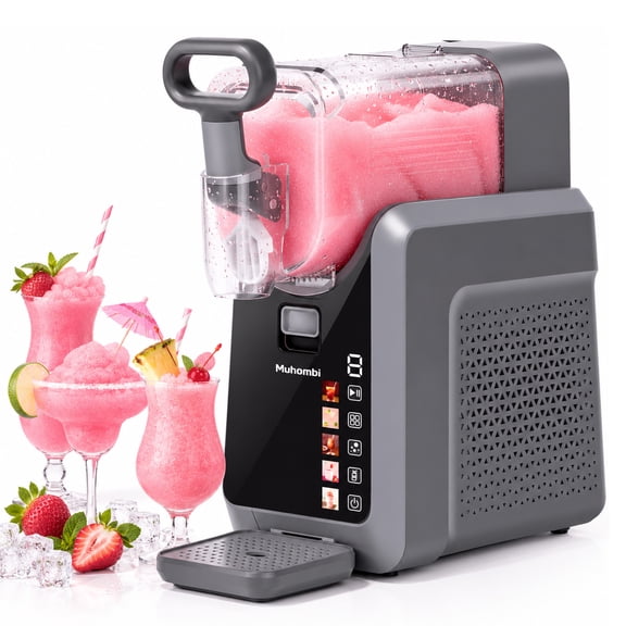 TULILLO 68 oz Slushie Machine, 10 Texture Levels, No Ice Needed, Self-Cleaning, Frozen Cocktail Machine, 5 Preset Programs for Home and Parties, Gray