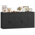 thumbnail image 6 of Homfa Farmhouse Buffet Cabinet with 2 Drawers, 70.9" W Kitchen Sideboard with 5 Doors & Adjustable Shelves for Kitchen Dining Room, Black, 6 of 11