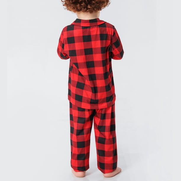 Conjunto De Ropa De Dormir Para Niños, Conjunto De Navidad Familiar, Elástico, Suelto, Sin Pelusa, Informal, Estampado A Cuadros, Para Padres E Hijos, Para La Vida Diaria De Las ANGGREK Rojo NIÑO 8-9A