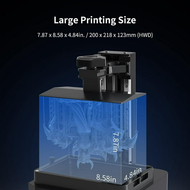 ANYCUBIC 12K imprimante 3D résine, Photon Mono M5s écran mono HD 12K de  10,1 pouces, impression 3 fois plus rapide, nivellement automatique et  détection intelligente, taille d'impression de 7,87 pouces x 8,58