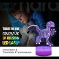 thumbnail image 5 of Somnr 3D Dinosaur Night Light - 7-Color Changing LED Lamp w/ Remote & Touch Control, Gift for Kids, 5 of 6