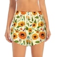 thumbnail image 4 of Lsque Sunflowers And Butterflies Printed Women's Running Shorts with Liner Pockets,Elastic Quick Dry Workout Athletic Gym Yoga Shorts,Womens High Waist Shorts-Medium, 4 of 9