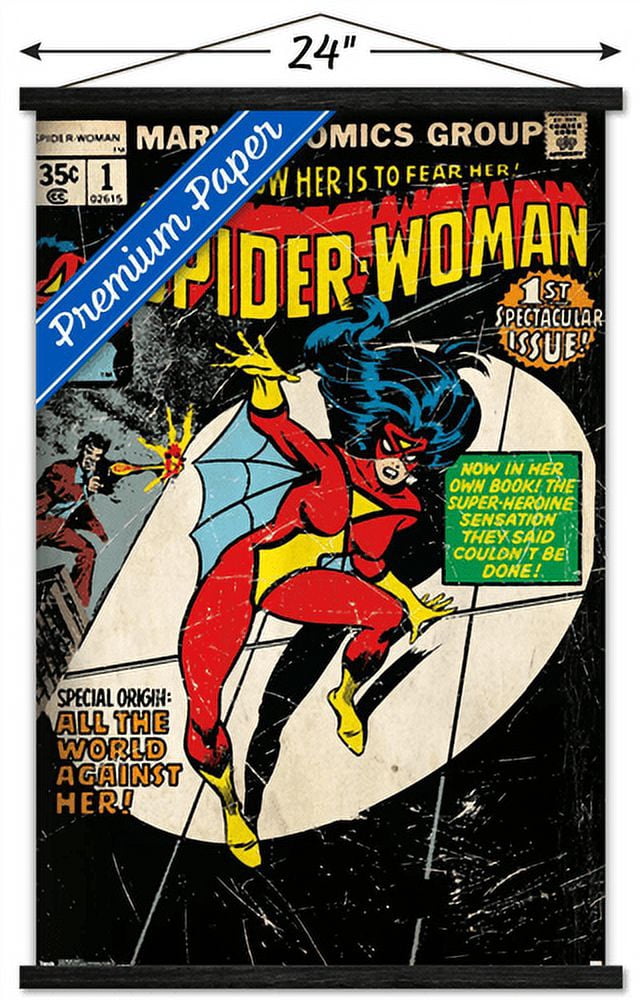 Marvel Comics - Spider-Woman - Cover #1 Wall Poster with Wooden Magnetic Frame, 22.375" x 34"
