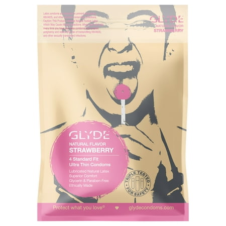GLYDE ULTRA Organic Strawberry Flavored (Standard-fit) Non-toxic