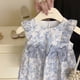 thumbnail image 5 of Vestido de verano para niñas, dulce lazo, mangas voladoras, estilo moderno, falda de viaje, 5 of 5