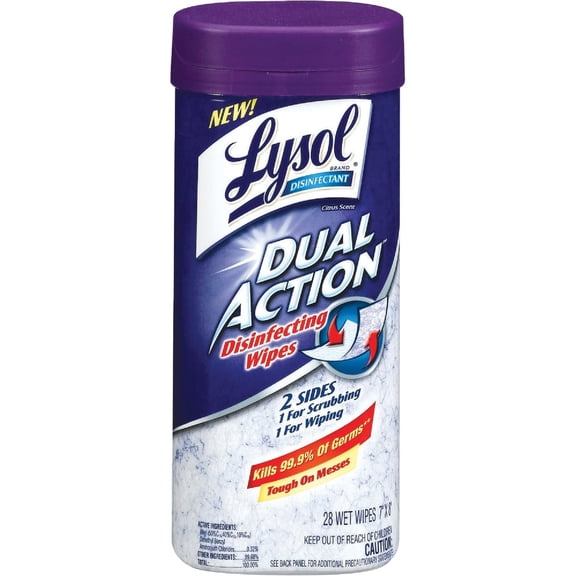 Reckitt Benckiser Lysol Dual Action Disinfecting Wipes, Citrus, 35 ct Pack of 6 — Residential Use, Standard Application