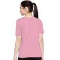 thumbnail image 3 of eloria Women's T-Shirt Round Neck Solid Color Plain Half Sleeve T-Shirt Color: Pink | Size: XL, 3 of 7