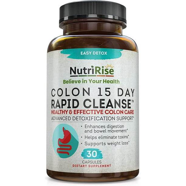 NutriRise 15 Day Quick Colon Cleanse for Gut Health, Healthy Digestion