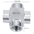 thumbnail image 4 of Pipe Fitting Adaptor,  Firm Stainless Steel Stainless Steel Fitting, For Pipe Connector Gas Water Oil 4 Way G3/8, 4 of 8