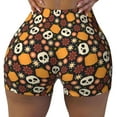 thumbnail image 2 of Picia Skulls Printed Workout Shorts for Women Seamless Scrunch Butt Lifting High Waisted Yoga Gym Booty Running Moisture-wicking Short Pants-, 2 of 9