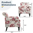 thumbnail image 2 of UIXE Floral Pattern Accent Chairs Reading Living Room Side Chair Comfy White Armchair for Bedroom, 2 of 7