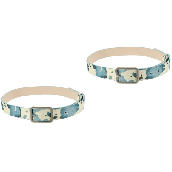 2 Pack Wide Stretchy Belts for Women Animal Cow Pu Women's Fashion