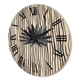 thumbnail image 3 of Designart 'Black and White Striped Under Tropical Leaf III' Modern Wood Wall Clock, 3 of 5