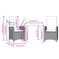 thumbnail image 4 of vidaXL 3 Piece Garden Dining Set with Cushions Grey Poly Rattan, 4 of 5