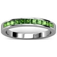 thumbnail image 2 of Green Garnet 2mm 11 Stone Channel Set Wedding Band 0.55 cttw in 18K White Gold.size 8.5, 2 of 7