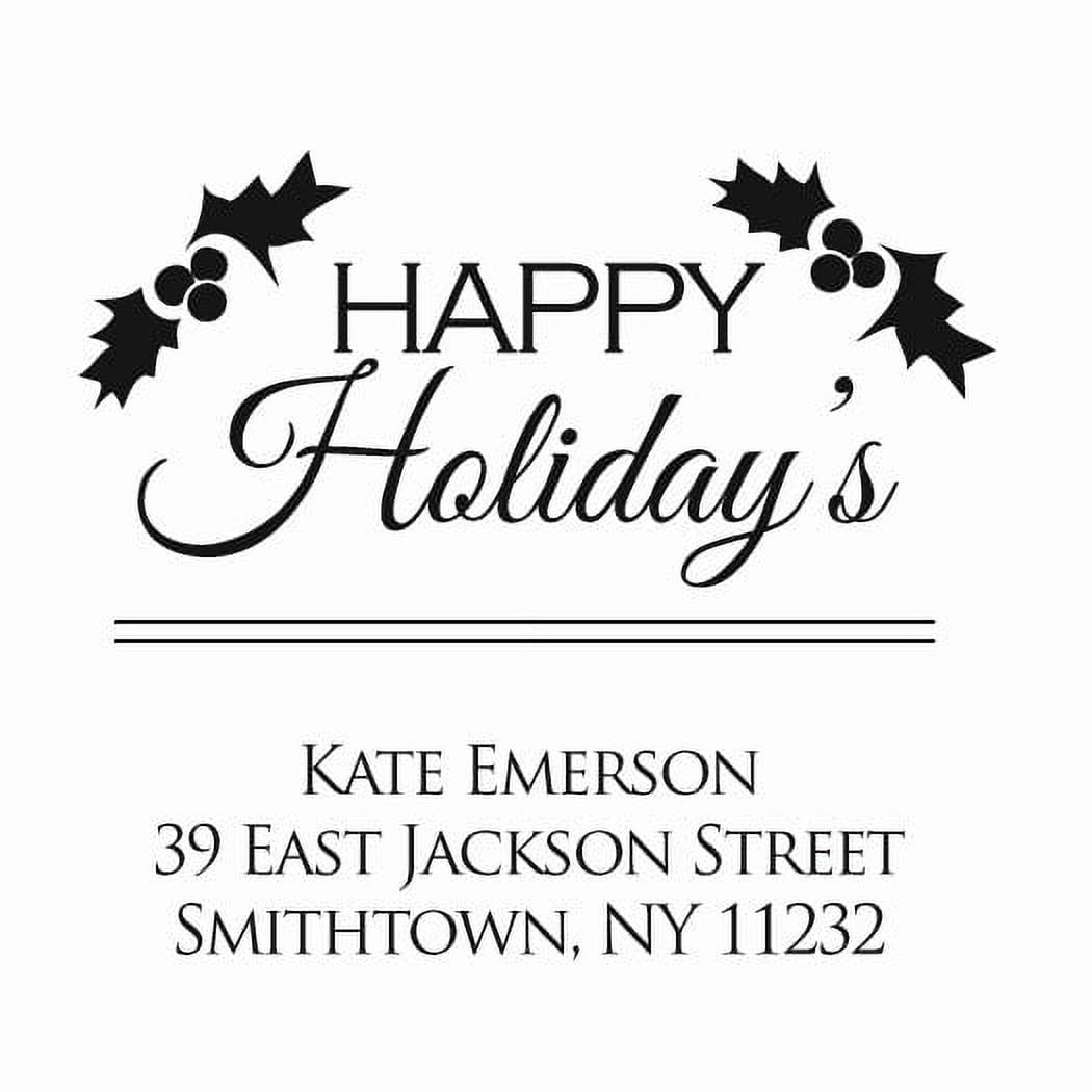 Personalized Square Self Inking Rubber Stamp - Happy Holiday's