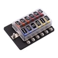 thumbnail image 1 of Amdohai 12-Way Blade Fuse Box, Fuse Box Block with LED Warning Indicator Waterproof Cover for Car Boat RV DC 12-32, 1 of 8