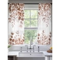 thumbnail image 2 of Eucalyptus Leaves Sheer Curtains 72 Inch Length 2 Panels Set Window Treatments, Grey Pink Summer Botanical Watercolor Weeping Rod Pocket Semi Curtains for Living Room/Bedroom/Kitchen, 104"W x 72"L, 2 of 7