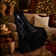 thumbnail image 3 of Halloween Black Cat Moon Gothic, Mystical Pet Portrait Pattern, Warm Flannel Blanket for Living Room and Bedroom, Cat Lovers Halloween Gift, Pet Lover Home Decor, 3 of 9