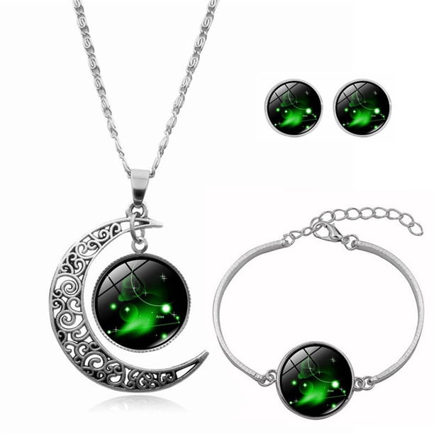 Pendientes de botón para mujer, pendientes de botón, pendientes de botón para mujer, 12 collares, pendientes, pulseras, regalos para mamá, regalo para mujer, collar de aleación para mujer.