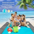 thumbnail image 2 of Beach Blanket Sandproof, 79-inch × 83 Inch Extra Large Beach Mat, Big & Compact Sand Free Mat Quick Drying, Lightweight & Durable with 4 Stakes & a tote bag, Portable Picnic Pad,Camping, Hiking, 2 of 8