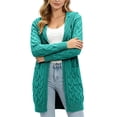 thumbnail image 5 of Naotn Plus Size Hooded Cardigan Sweaters for Women Trendy Fall Open Front Long‑Sleeve Cable Knit Loose Fit Tops with Side Pockets, 5 of 9