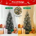 thumbnail image 3 of FOLDLIFE 4.5ft Pre-Lit Premium Snow Flocked Artificial Christmas Tree with 200 LED Lights and 8 Lighting Modes,Mini Prelit Xmas Pine Tree with Snowflake Vintage Base，for Home Indoor Outdoor Decor, 3 of 6