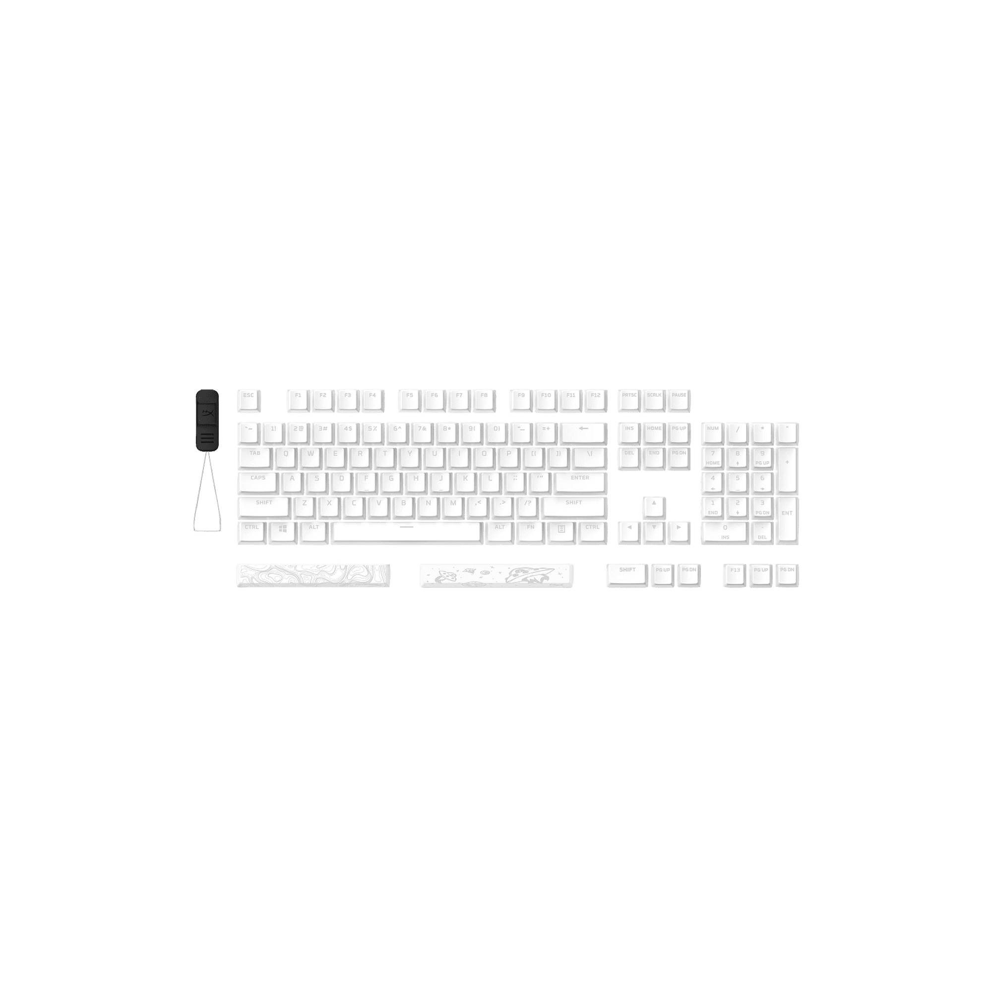 HyperX Pudding Keycaps 2 - Full Key Set - PBT - White (US Layout)