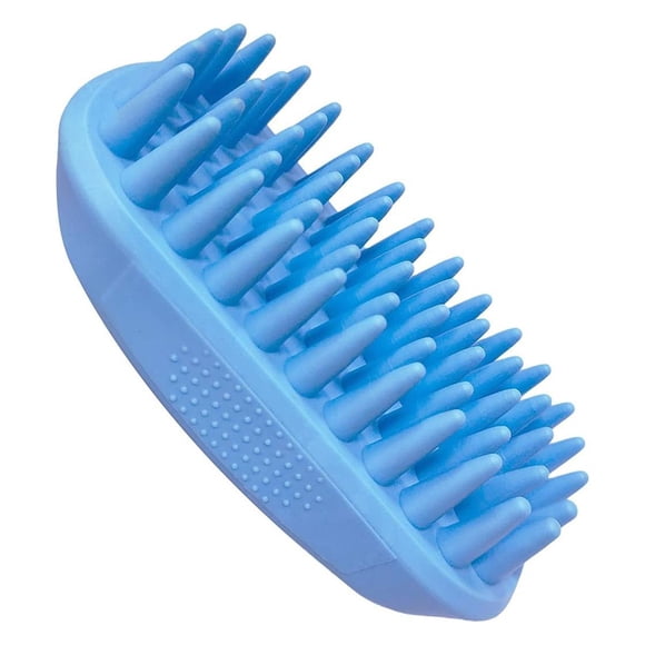 Cepillo de champú para mascotas de pelo y corto, para perros, gatos, Medianos y grandes. Goma antideslizante, ideal para el cuidado de perros, ratones y mascotas, color azul.
