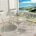 thumbnail image 2 of YIYADO Set of 2 Metal Dining Chairs, Cream Outdoor Chairs, Bistro Chairs, All-Weather Outdoor Metal Chairs for Gardens, Swimming Pool, 2 of 6