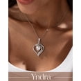 thumbnail image 2 of Yndra Heart Necklace for Women,S925 Sterling Silver April Simulated Diamond Birthstone Crown Pendant Necklace,Jewelry Gift for Her Wife Mom Girlfriend,Birthday Valentine’s Day Mother’s Day Gift, 2 of 11