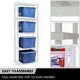 thumbnail image 4 of Oskar Plastic Shelving Unit 5-Tier 30'W x 14"D x 75"H Multipurpose Organizer, White, 4 of 9