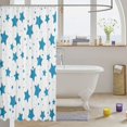 thumbnail image 3 of Manfei Dreamy Cute Stars Shower Curtain 72Wx84L,Playful Design Bathroom Shower Curtain,White Blue, 3 of 5