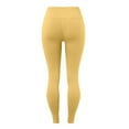 thumbnail image 6 of HOWPAY Womens Leggings High Waisted Elastic Lifting Tummy Control Workout Running Yoga Pants Solid Color Stretchy Slim Fit Leggings Soft Comfortable Lounge Pants Yellow M, 6 of 6