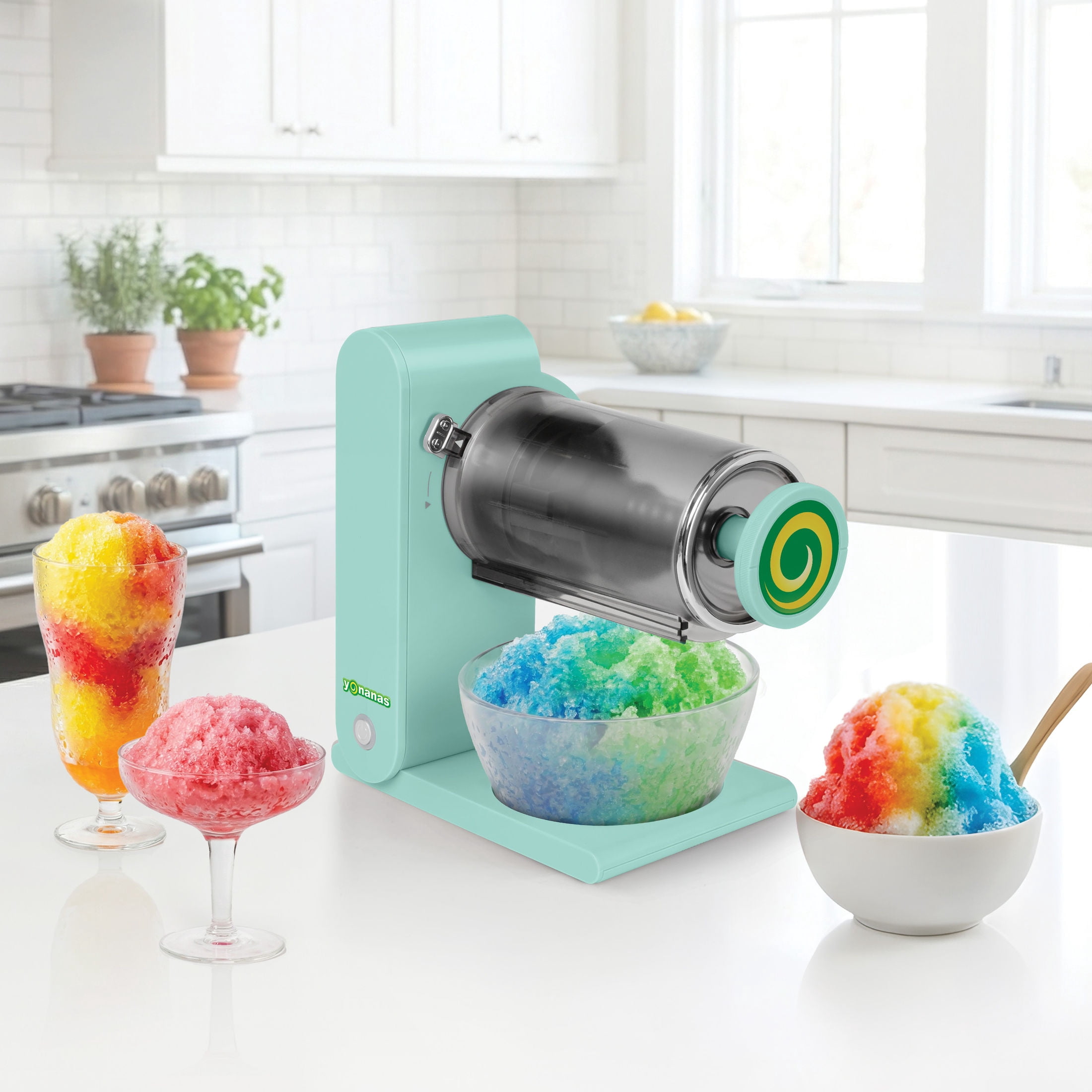 Yonanas Portable Shaved Ice Maker Cordless and Rechargeable Hands-Free Operation for Fluffy Snow Cones, Slushies and Frozen Drinks, USB-c Charging