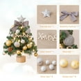 thumbnail image 4 of Pisexur Christmas Decorations 17.7 Inch Mini Christmas Tree With LightsSmall Tabletop Flocked Christmas Tree With 20 LED Lights And Wooden Base Xmas Decorations For Holiday Party Home, 4 of 8