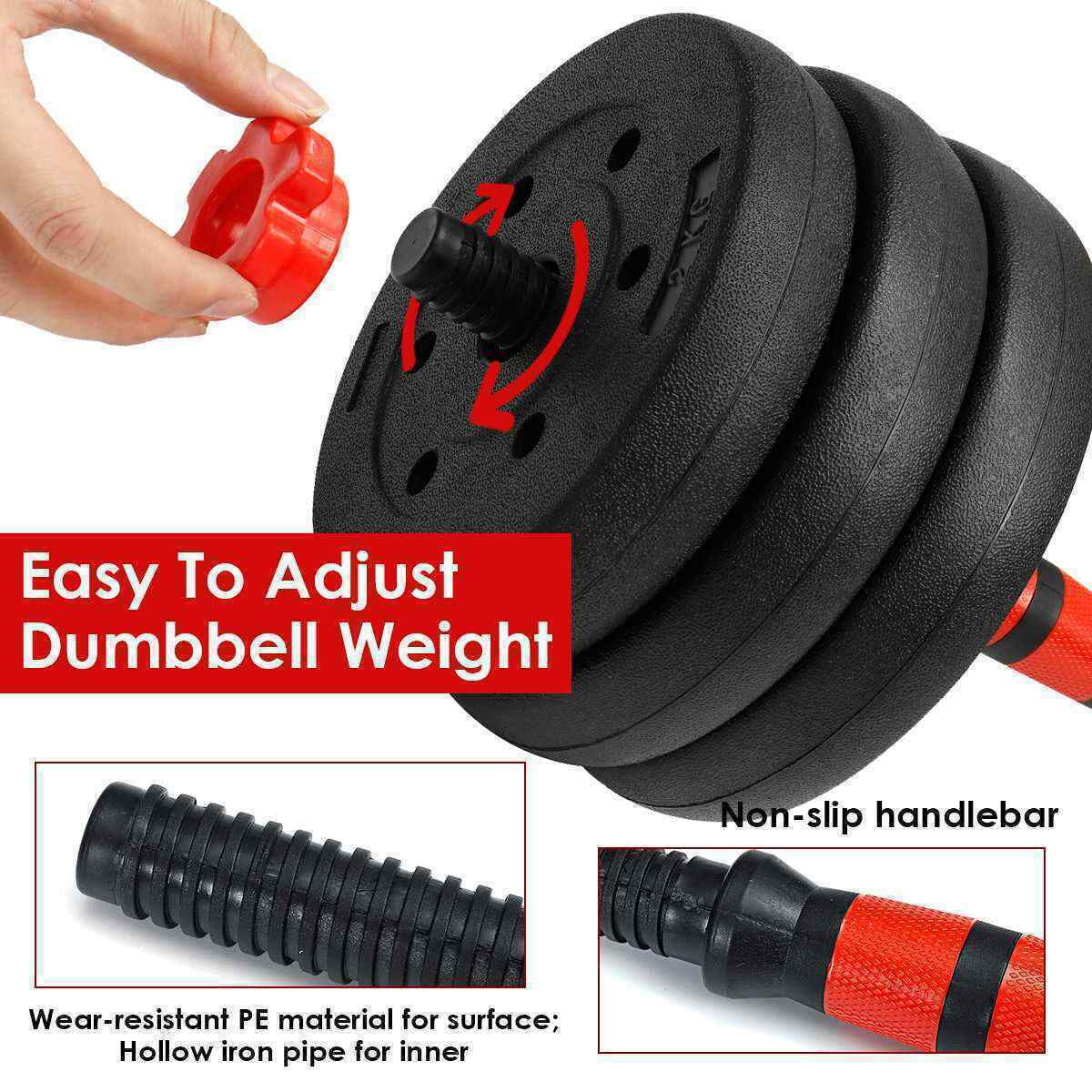 FIXTECH 66LB 2 in 1 Adjustable Dumbbell Set with Connecting Rod Used As Barbell for Whole Body Workouts