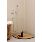 Bare Decor Dania Corner Shower Spa Mat in Solid Teak Wood and Oiled Finish, 24 x 24