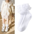 thumbnail image 2 of 1 Pair Children's Lace Socks Cotton Short Socks Ensuring Breathability and Daily Comfort for Girls Aged 1-10+ Years, 2 of 7