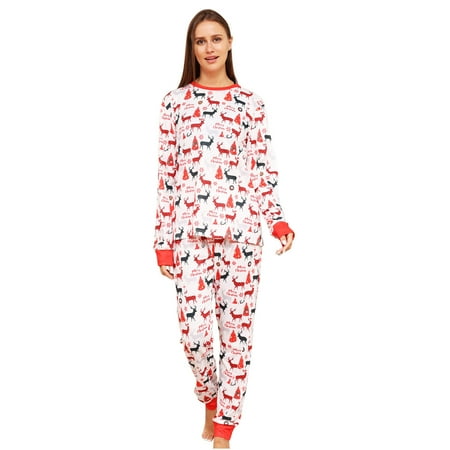 

DeHolifer Christmas Pajamas for Family Matching Pjs Set Xmas Printed Clothes for Teens Womens Mens 2023 Gifts Red XL
