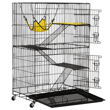 4-Tier Kitten Cat Ferret Cage Animals Hutch Black