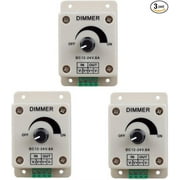 Hiletgo 3pcs DC12-24V 8Amp 0%-100% PWM Dimming Controller for LED Lights, Ribbon Lights,Tape Lights,Dimmer is compatible with Hilight, LEDwholesaler, fillite, and others' strips